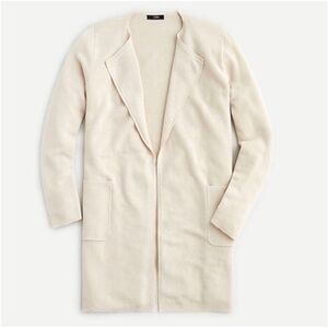 J.Crew | Juliette collarless sweater-blazer in linen blend | Cream | Size S